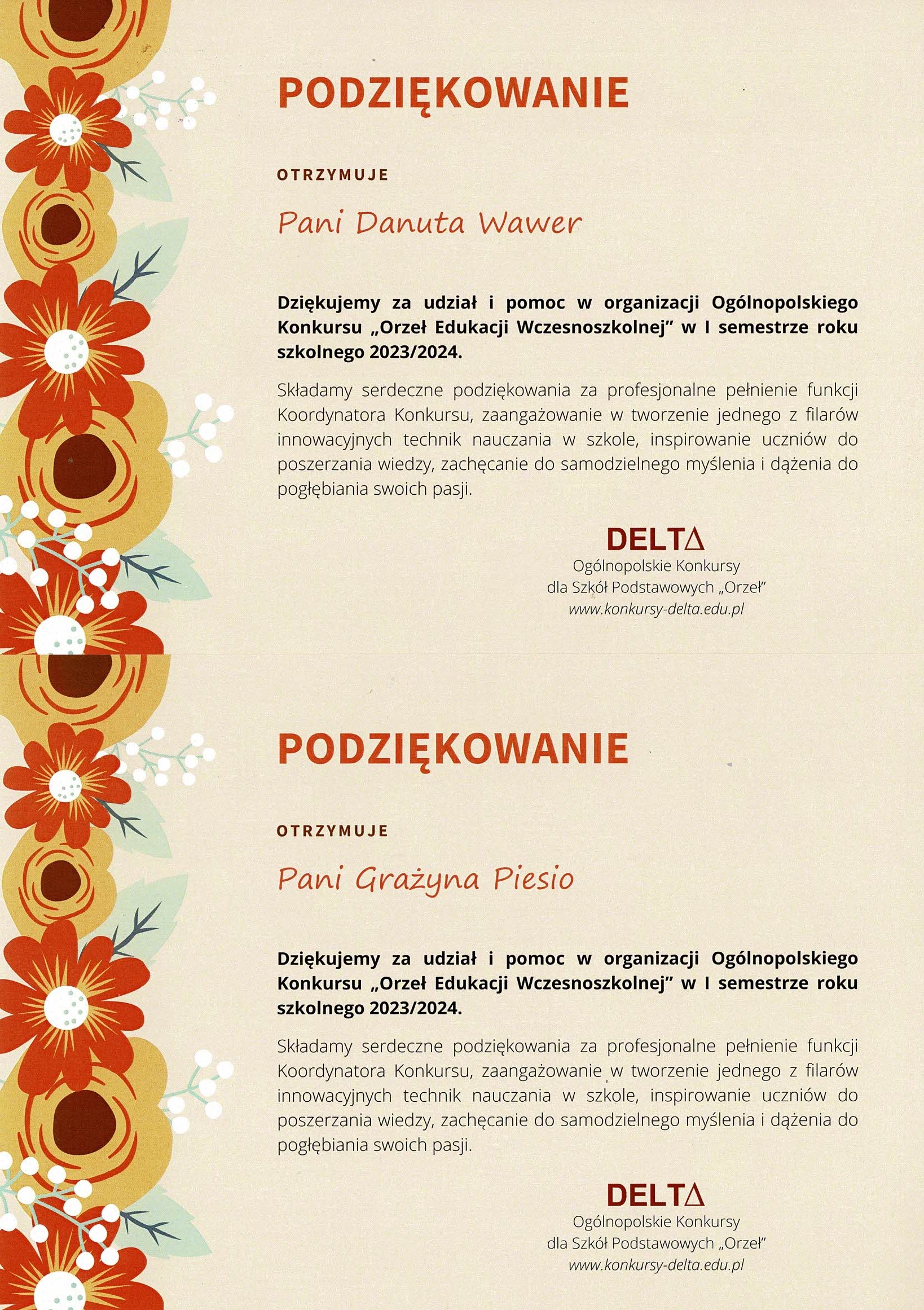 PODZIEKOWANIA ORZEŁ EDUKACJI