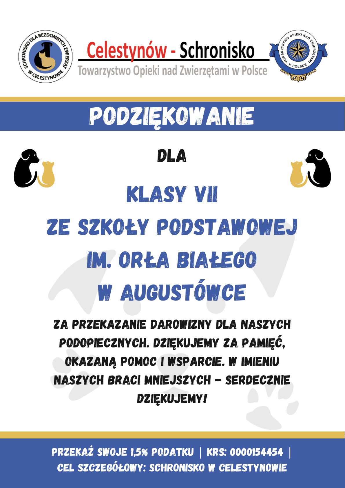 PODZIĘKOWANIE klasa VII