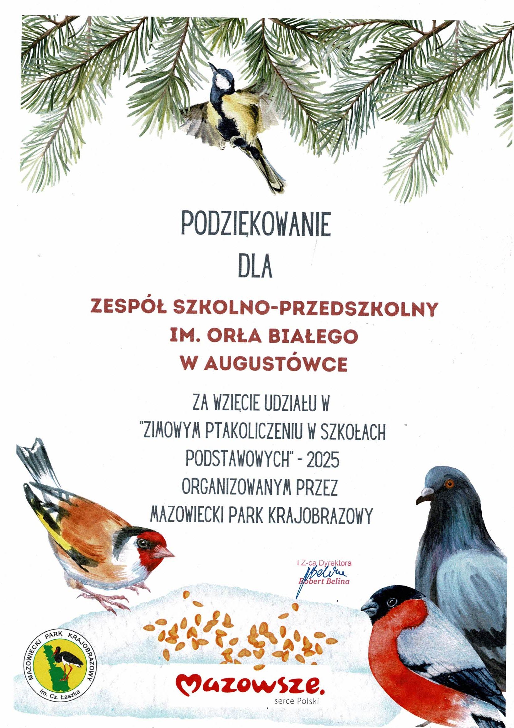 PODZIĘKOWANIE PTAKOLICZENIE1
